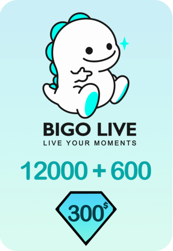 Bigo Live 12000 + 600 Bonus Diamonds 300 USD Gift Card - Global