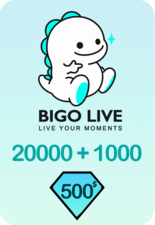 Bigo Live 20000 + 1000 Bonus Diamonds 500 USD Gift Card - Global (95892)