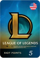 League of Legends (LoL) Gift Card - 5 USD - USA (95935)