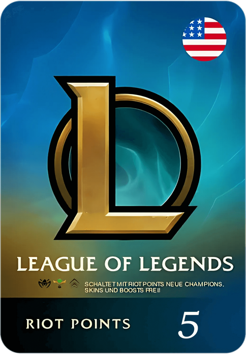 كارت هدايا نقاط ريوت للعبة ليج أوف ليجيندز 5 دولار - أمريكا  للبيع في مصر من خلال Games2Egypt