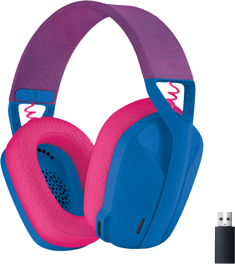 Logitech G435 Wireless Gaming Headset for PC - Blue and Pink