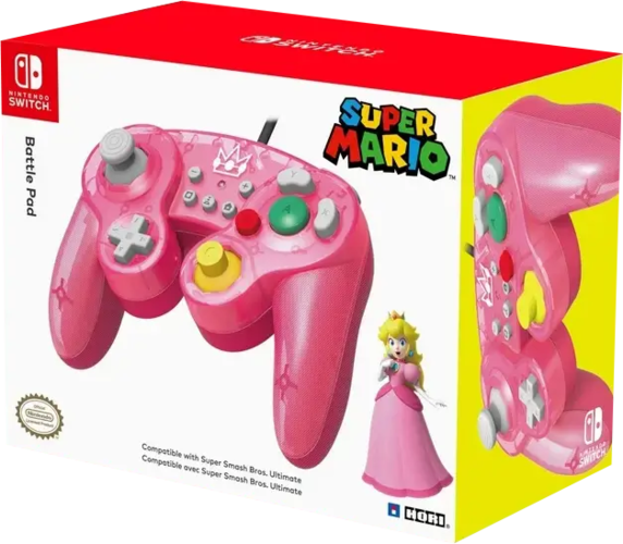 Hori Nintendo Switch Wired Mario Peach Battle Pad - Pink