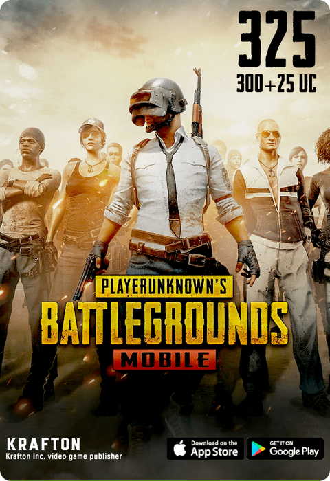 بابجي موبايل يو سي (شدات) - 300 يو سي + 25 UC   للبيع في مصر من خلال Games2Egypt