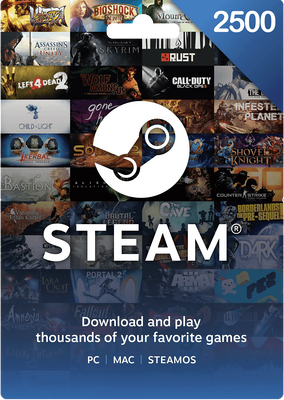 Steam Wallet Gift Card India 2500 INR