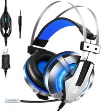 EKSA E800 Wired Gaming Headset - Blue and Silver