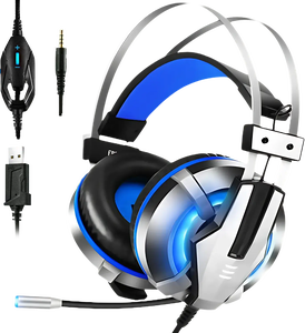 EKSA E800 Wired Gaming Headset - Blue and Silver -  for sale in Egypt from Games2Egypt
