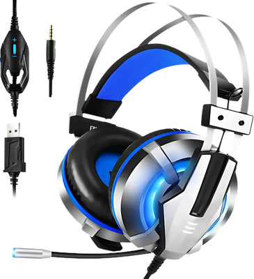 EKSA E800 Wired Gaming Headset - Blue and Silver