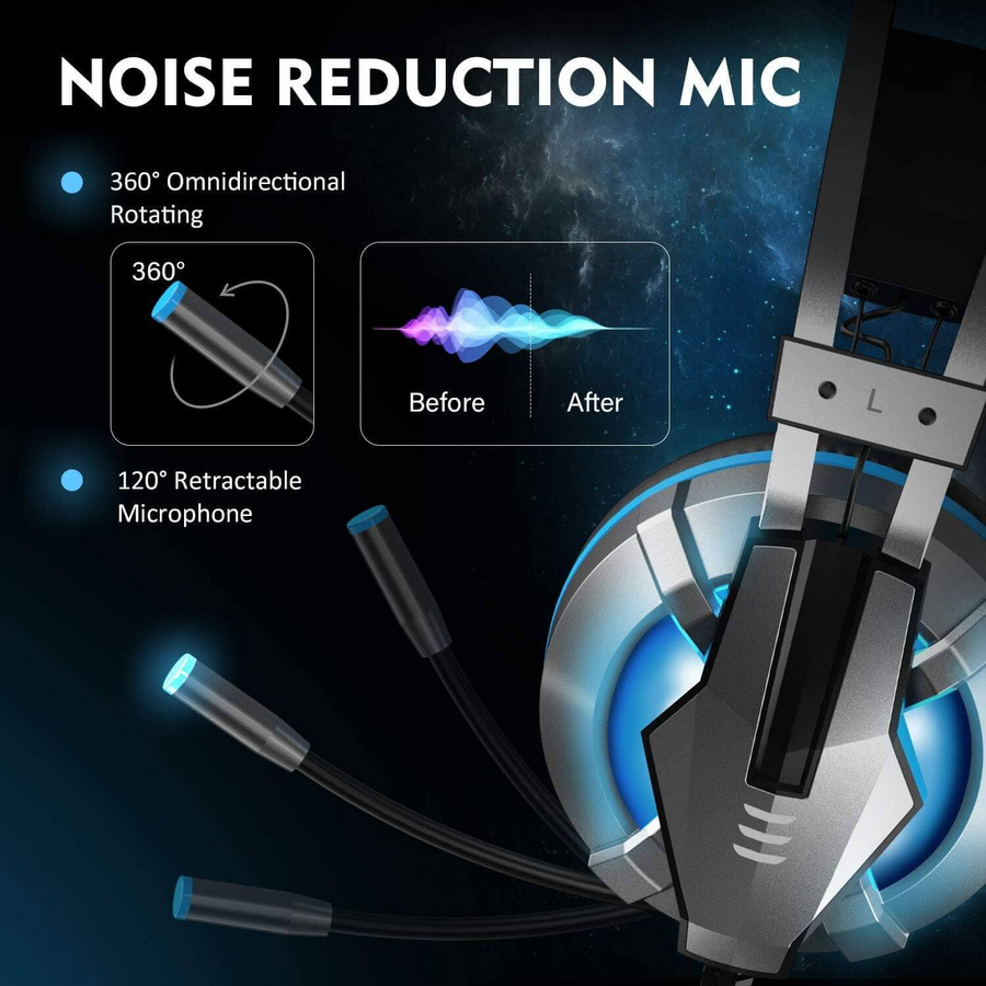 EKSA E800 Wired Gaming Headset - Blue and Silver – image 3