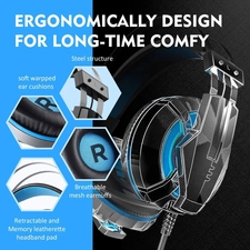 EKSA E800 Wired Gaming Headset - Blue and Silver