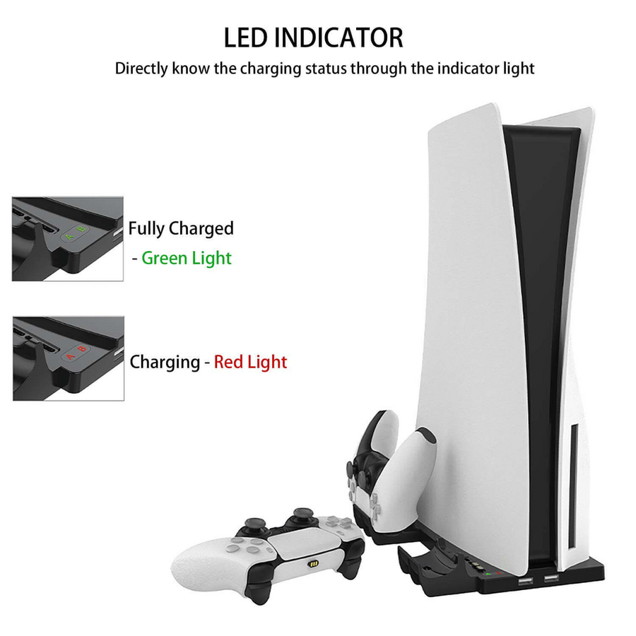 IPLAY Stand with Charging Station for PS5 Console (Digital and Physical) - Black – image 4
