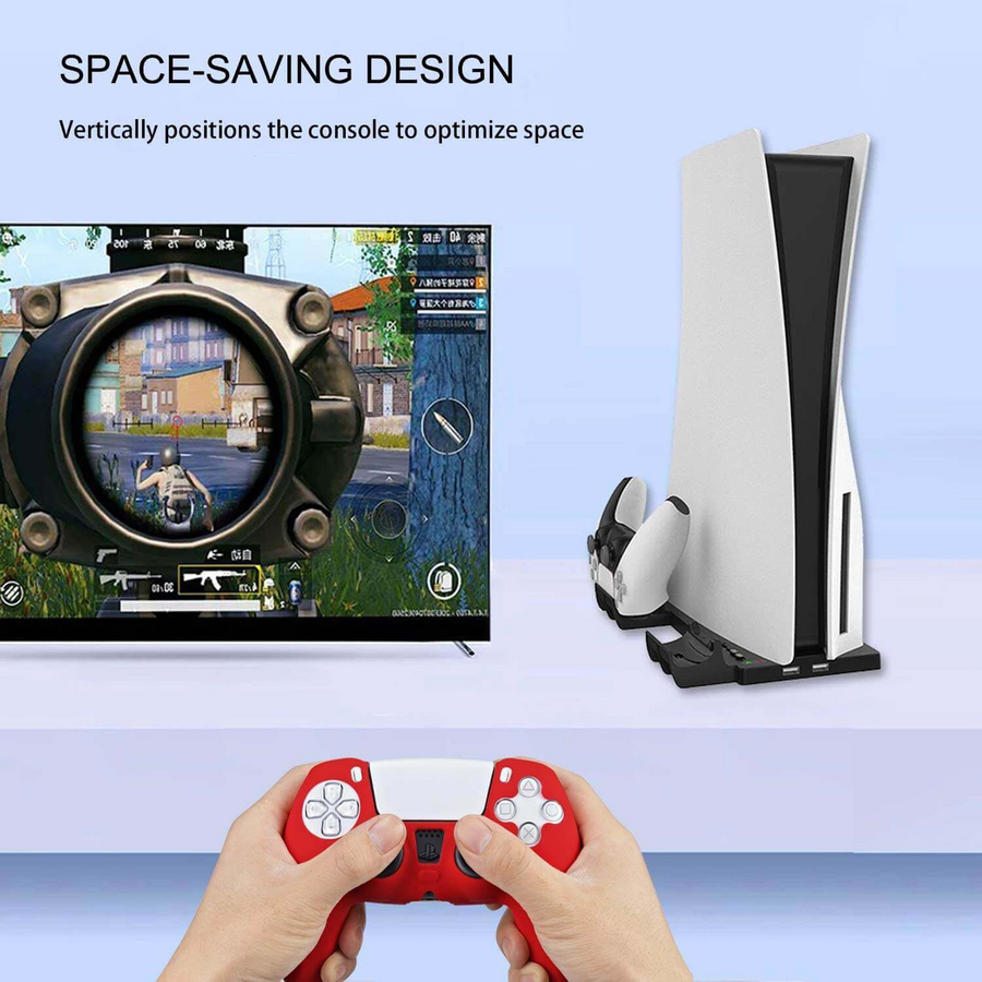 IPLAY Stand with Charging Station for PS5 Console (Digital and Physical) - Black – image 5
