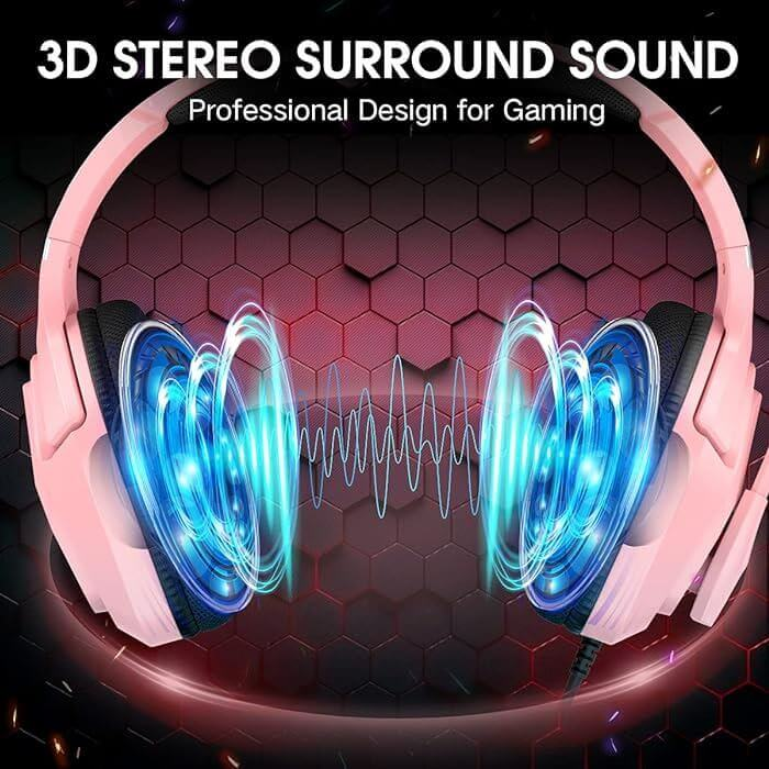 Onikuma X9 RGB Wired Gaming Headset - Pink – image 7