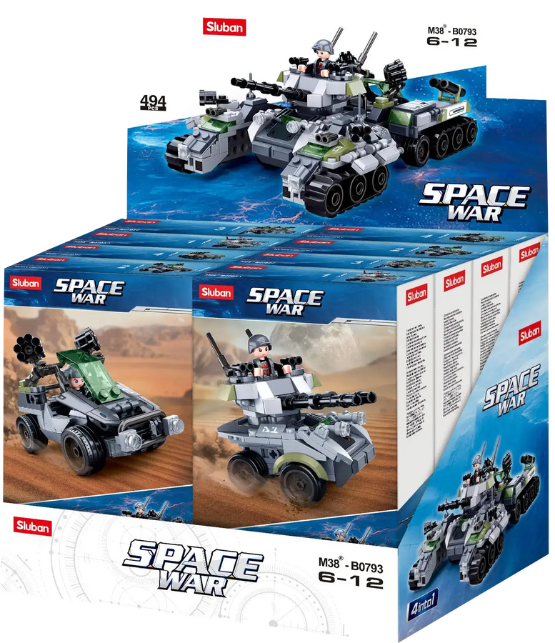 Sluban Space War 4 into 1 Building Blocks (Assorted 1 Pack)