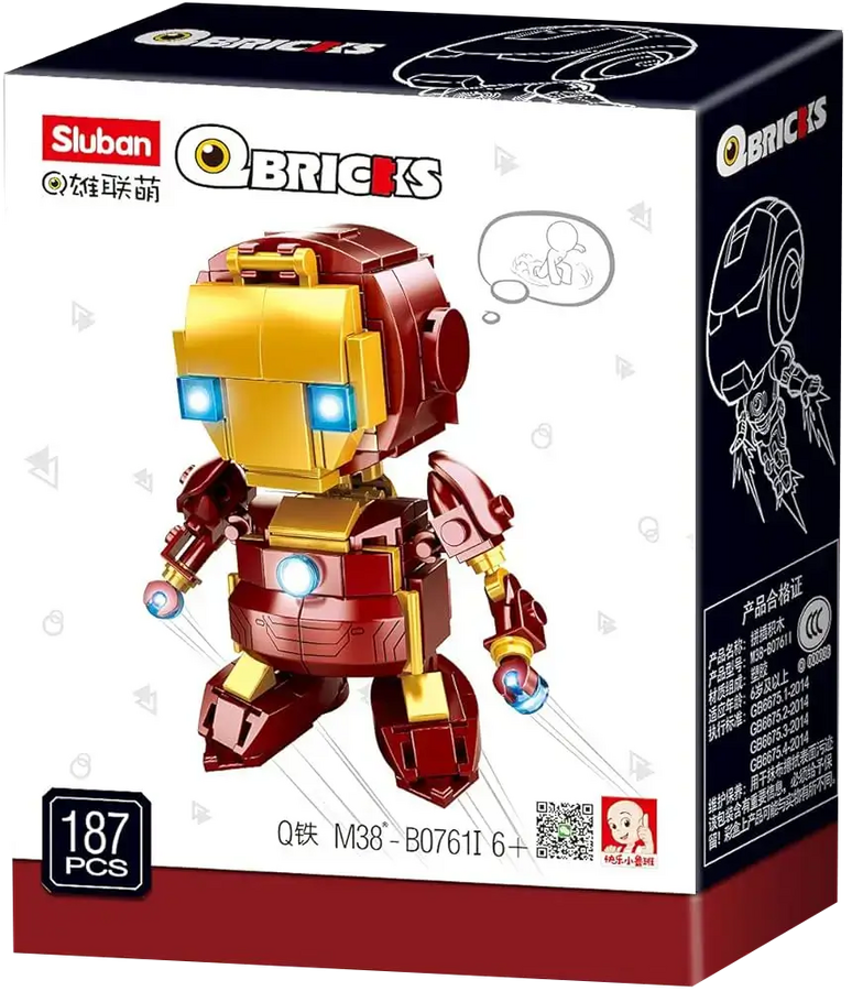 Sluban M38-B0761I Qbricks-Ironman Building Blocks