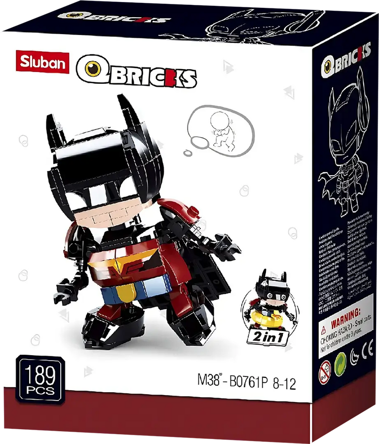 Sluban M38-B0761P Qbricks - Batman 2 in 1 Building Blocks