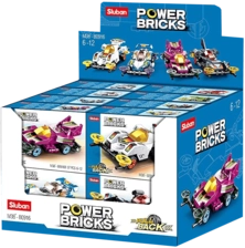 Sluban M38-B0916 Power Bricks- Pull Back Car Building Blocks (Assorted 1 Pack)